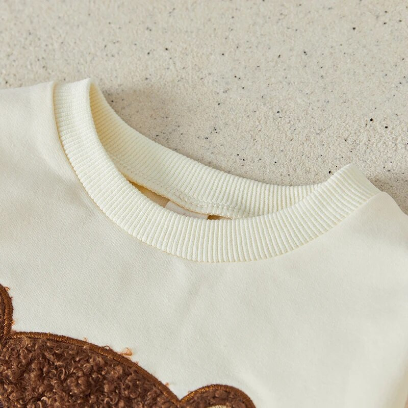 Suefunskry infant Baby 2 tk sügisrõivad pikkade varrukatega karu tikandiga pullover Topid ja taskupüksid soojad riided 0-3 aastat