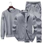 Costum din trei piese pentru bărbați la modă, toamnă și iarnă, noua versiune coreeană, costum de pulover, costum sport ocazional, hanorac