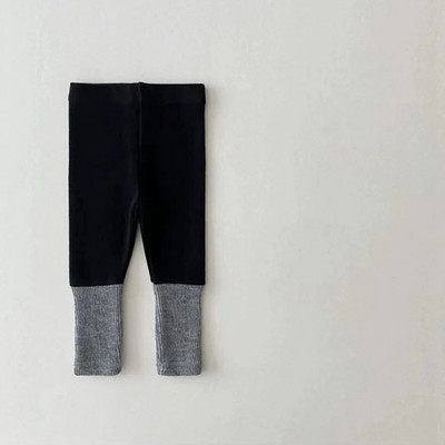 Toamnă Noua Bebeluș Leggings din dantelă cu nervuri Fată Toddler Pantaloni casual din bumbac Băiat Sugari Pantaloni solizi Kintted Pantaloni cu fundul pentru copii