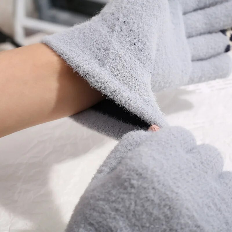 Warmom New Fashion Χειμερινά βελούδινα γάντια Stretch πλεκτά γάντια για κορίτσια Χαριτωμένα κρύα ζεστά γάντια Cartoon Panda Παιδικά γάντια