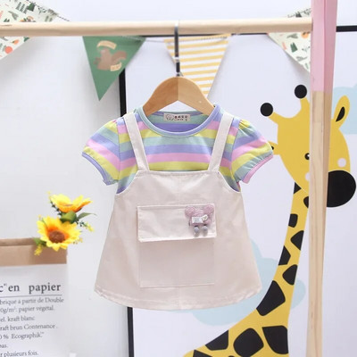 DIIMUU Copii Fete Îmbrăcăminte de modă Fată Rochii de primăvară Cute Fly fără mâneci Rochie pentru copii 1-3 ani