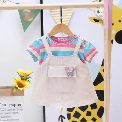 DIIMUU Copii Fete Îmbrăcăminte de modă Fată Rochii de primăvară Cute Fly fără mâneci Rochie pentru copii 1-3 ani