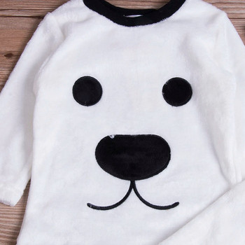 Νέα 3 τεμάχια Νεογέννητο μακρυμάνικο φλις αρκουδάκι παντελόνι και καπέλο για ζεστά χειμωνιάτικα παιδικά ρούχα μωρού