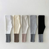 Pantaloni pentru bebeluși nou-născut 0-3 ani fete cu talie elastică patchwork jambiere pantaloni lungi din bumbac pentru copii mici haine de toamnă