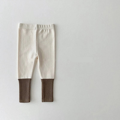 Pantaloni pentru bebeluși nou-născut 0-3 ani fete cu talie elastică patchwork jambiere pantaloni lungi din bumbac pentru copii mici haine de toamnă
