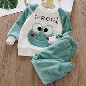 Dječja kućna odjeća Dječja pidžama Gornji set hlača 1-5 godina Zimska dječja flis pidžama Topla flanelska odjeća za spavanje Djevojčice Cartoon Coral