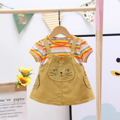 DIIMUU Copii Fete Imbracaminte Moda Maneca lunga Fata Rochii de primavara Flori dragute Rochie pentru copii Costum 6 12 18 24 Luni