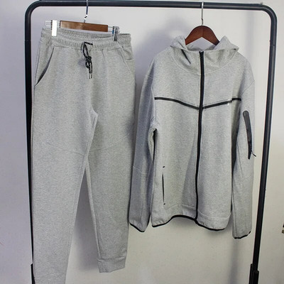 Trening de designer tech pentru bărbați, jachete cu fermoar și pantaloni sport, seturi pentru femei