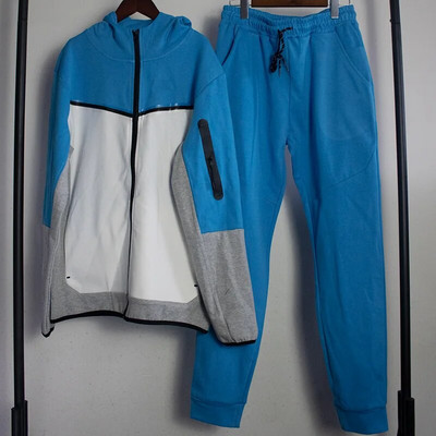 Trening de designer tech pentru bărbați, jachete cu fermoar și pantaloni sport, seturi pentru femei