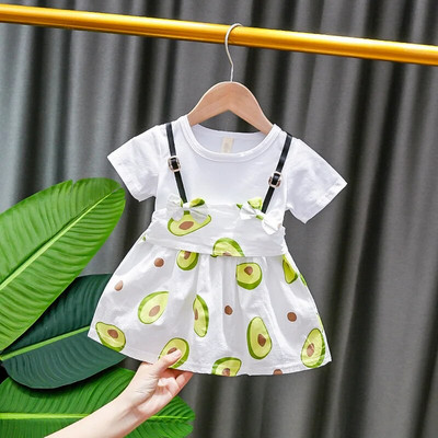 DIIMUU 0-3 ετών Καλοκαιρινό μωρό κορίτσια Ρούχα Βρεφικά καθημερινά μπλουζάκια Παιδικά κοντομάνικα Μόδα από βαμβακερό μείγμα