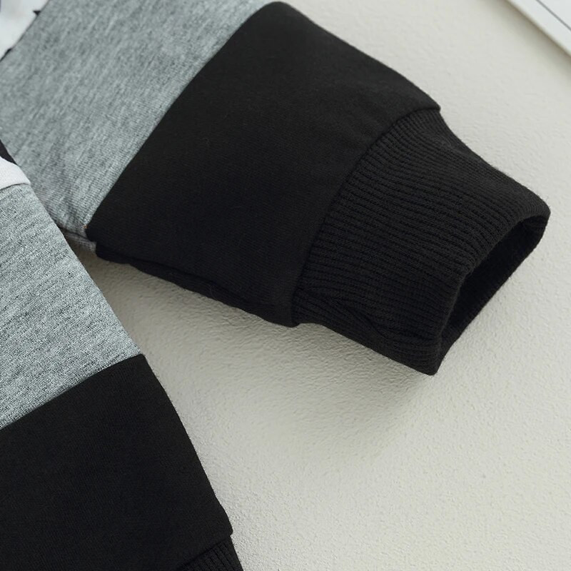 Σετ Suefunskry Βρεφικά αγόρια, Φούτερ με μακρυμάνικη λαιμόκοψη σε αντίθεση χρώματος με ελαστική μέση φούτερ βρεφικά ρούχα 0-3Y