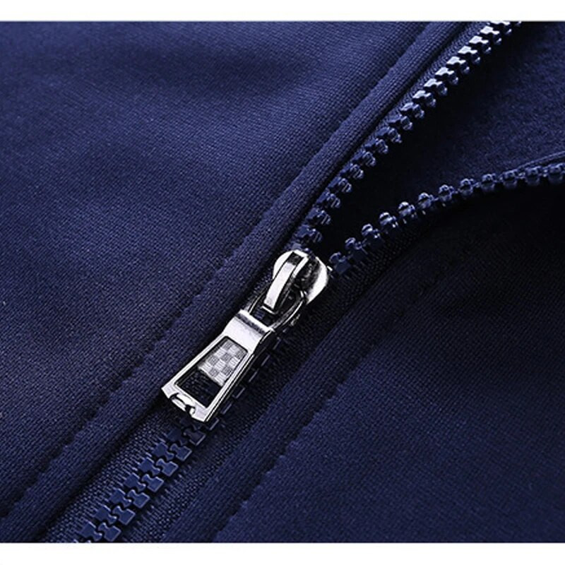 Meeste ühevärviline püstkrae vabaaja pikkade varrukatega tõmblukuga mantel Spordimantel + püksid, kostüüm välijooksuspordiriided M-4XL