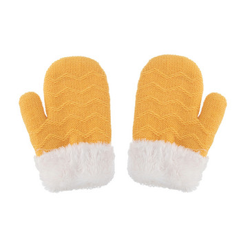 Χειμερινά μασίφ Πλεκτά Γάντια Fleece Παιδικά Γάντια Χειμερινά Γάντια Χιονιού Γάντια Νήπιο Για Κορίτσια Ζεστά μωρά Αγόρια Παιδικά Γάντια Γάντια