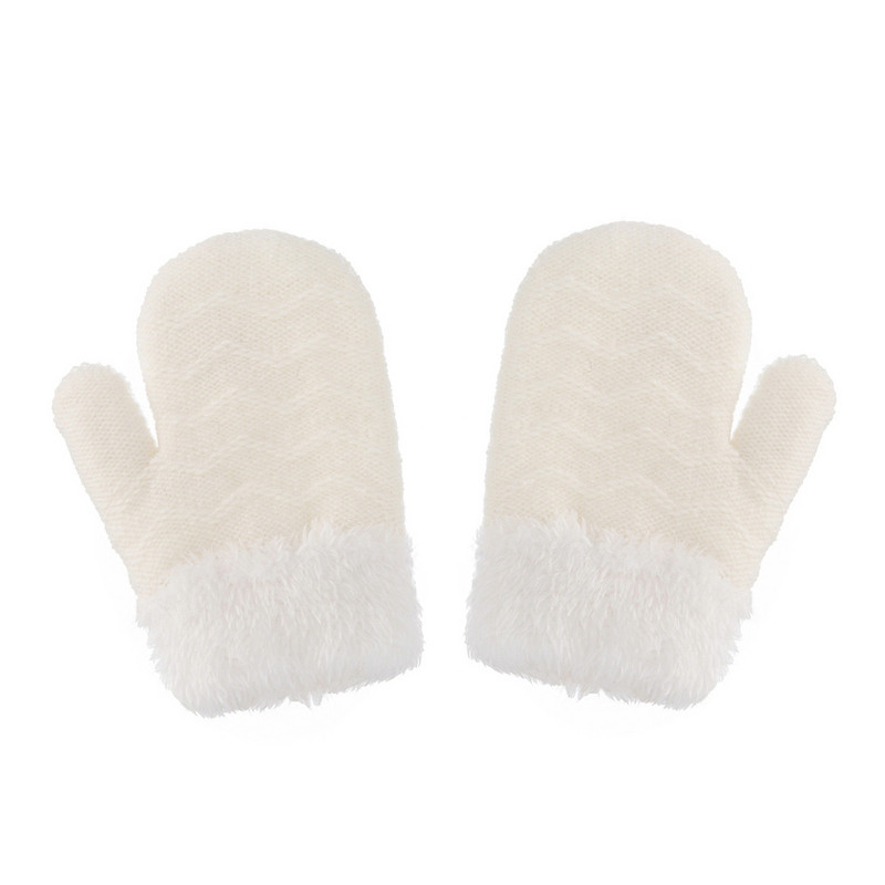 Mănuși tricotate solide de iarnă Mănuși pentru copii din lână Mănuși de iarnă Mănuși de zăpadă Copii mici pentru fete Călduțe pentru bebeluși băieți Mănuși pentru copii