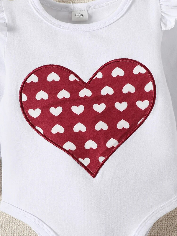 3 bucăți de primăvară și toamnă din bumbac nou-născut fetiță târât haine 0-12 luni dragoste model pantaloni imprimați set de îmbrăcăminte pentru bebeluși