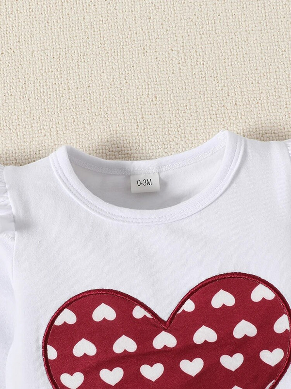 3 bucăți de primăvară și toamnă din bumbac nou-născut fetiță târât haine 0-12 luni dragoste model pantaloni imprimați set de îmbrăcăminte pentru bebeluși