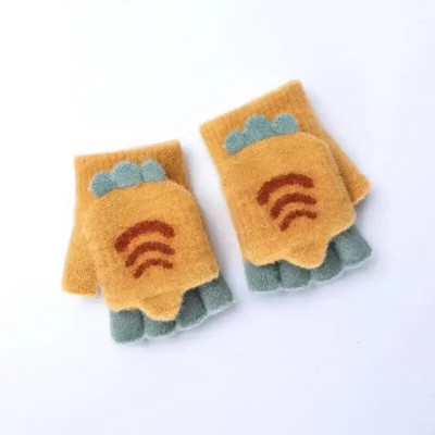 Copii Iarna Cinci Degete Mănuși Flip Warm Plush Groasă Drăguț Student Copii Mănuși Băieți Fete Bebeluș Tricotat Mănuși de protecție împotriva Frigului
