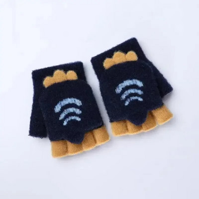 Copii Iarna Cinci Degete Mănuși Flip Warm Plush Groasă Drăguț Student Copii Mănuși Băieți Fete Bebeluș Tricotat Mănuși de protecție împotriva Frigului