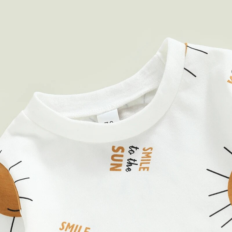 0-24M vastsündinud beebitüdruk poiss, 2 tk. Kevadrõivaste pikkade varrukatega päikeseprintiga dressipluusi ja taskupükste komplekt