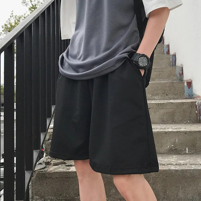 LISM Set nou solid de vară pentru bărbați, ocazional, streetwear, ținute pentru respirație, tricou cu mânecă scurtă și pantaloni scurți, costum pentru bărbați, trening sport