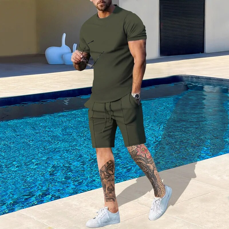 LISM Νέο μασίφ καλοκαιρινό σετ Ανδρικά casual streetwear Breathe outfits Κοντομάνικο μπλουζάκι και σορτς Ανδρικό φαρδύ κοστούμι Αθλητική φόρμα