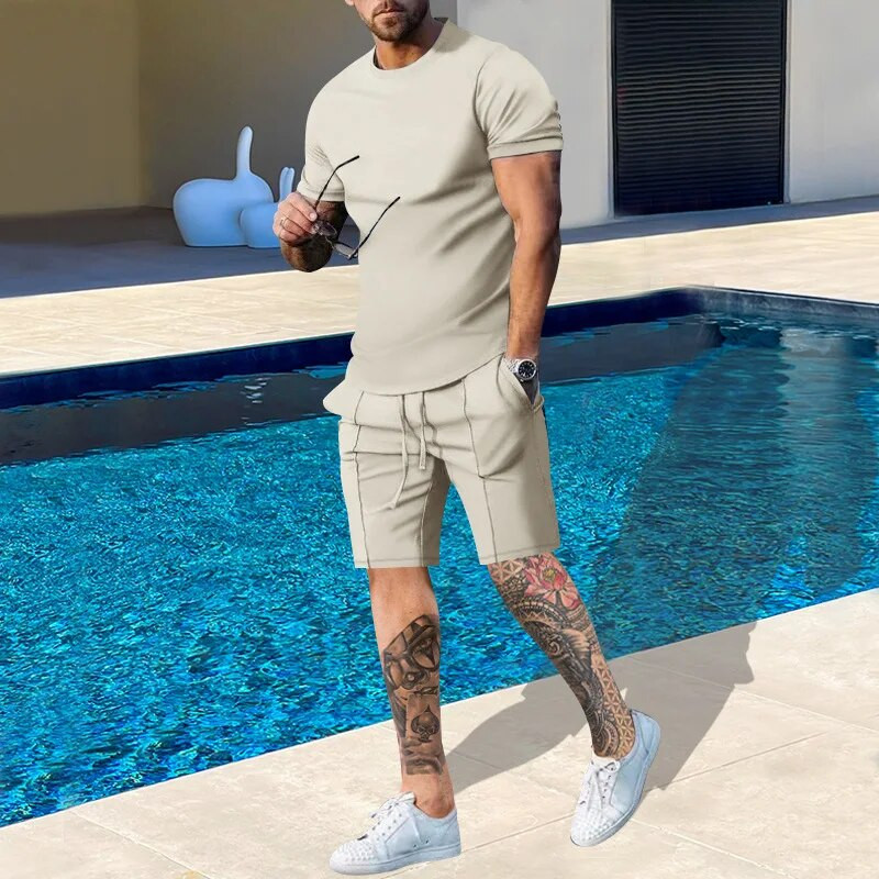 LISM Νέο μασίφ καλοκαιρινό σετ Ανδρικά casual streetwear Breathe outfits Κοντομάνικο μπλουζάκι και σορτς Ανδρικό φαρδύ κοστούμι Αθλητική φόρμα