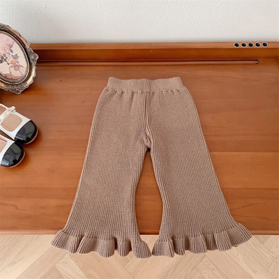 Tüdrukute puuvillased kootud püksid talvepehmed soojad beebipüksid, sügispüksid, sügispüksid, 1,2,3,4,5 aasta pikkused püksid lastele