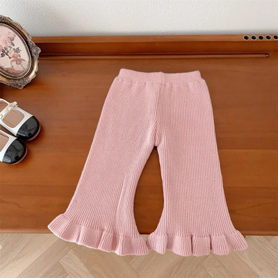 Tüdrukute puuvillased kootud püksid talvepehmed soojad beebipüksid, sügispüksid, sügispüksid, 1,2,3,4,5 aasta pikkused püksid lastele