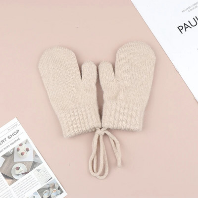 Μάλλινα παιδικά χειμωνιάτικα γάντια για κορίτσια αγόρια μονόχρωμα παιδικά γάντια με τιράντες Ζεστά αξεσουάρ για μωρά