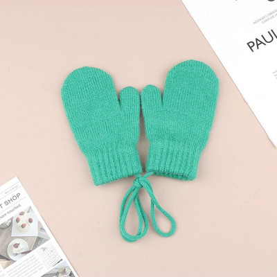 Μάλλινα παιδικά χειμωνιάτικα γάντια για κορίτσια αγόρια μονόχρωμα παιδικά γάντια με τιράντες Ζεστά αξεσουάρ για μωρά