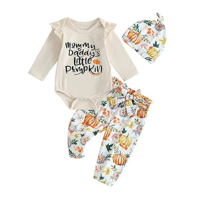 Suefunskry Baby 3 tk Halloweeni komplektid, pikkade varrukatega püksid + vööpüksid + mütsikomplekt vastsündinu riided 0-18 kuud