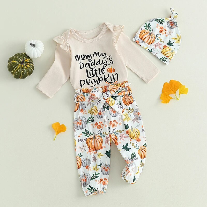 Suefunskry Baby 3 tk Halloweeni komplektid, pikkade varrukatega püksid + vööpüksid + mütsikomplekt vastsündinu riided 0-18 kuud