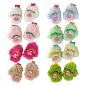 Mănuși cu desene animate de pluș Mănuși pentru animale de pluș lucrate manual, cu degete pline, mănuși moi, calde de iarnă, pentru copii, fete