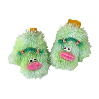 Mănuși cu desene animate de pluș Mănuși pentru animale de pluș lucrate manual, cu degete pline, mănuși moi, calde de iarnă, pentru copii, fete