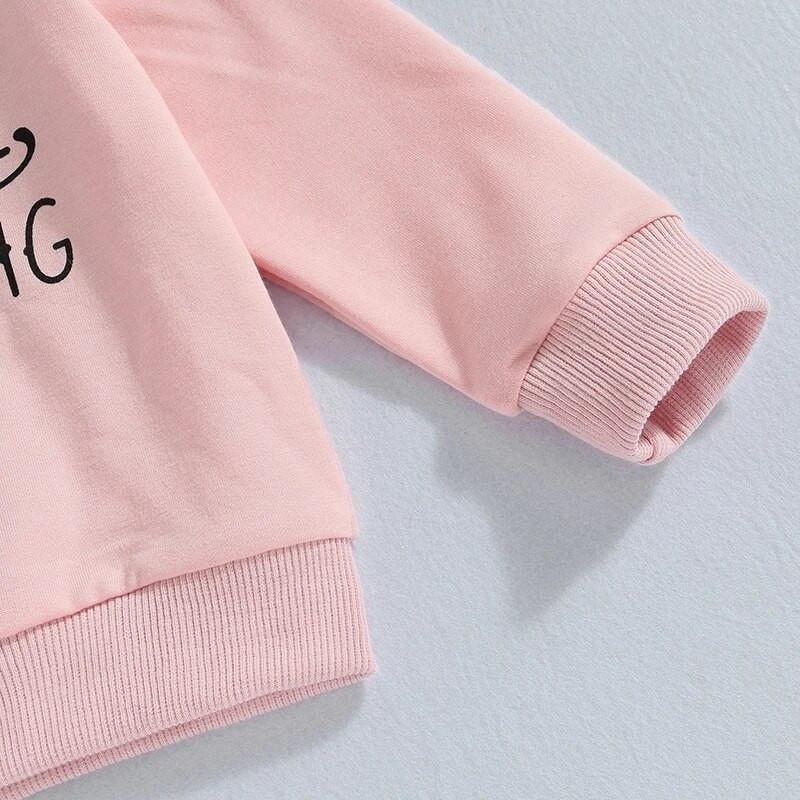 Suefunskry Φθινοπωρινή στολή για νήπια για κορίτσια με μακρυμάνικο γράμμα στάμπα Φούτερ πουλόβερ Μπλούζες με λουλουδάτο σετ παντελονιών με στάμπα βοοειδών 0-3 ετών