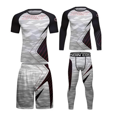 Set de 4 bucăți pentru erupție cutanată pentru bărbați, stil sportiv, compresie, uscare rapidă, pentru bărbați, ciclism, alergare, antrenament, fitness, sport pentru bărbați