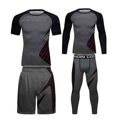 Set de 4 bucăți pentru erupție cutanată pentru bărbați, stil sportiv, compresie, uscare rapidă, pentru bărbați, ciclism, alergare, antrenament, fitness, sport pentru bărbați