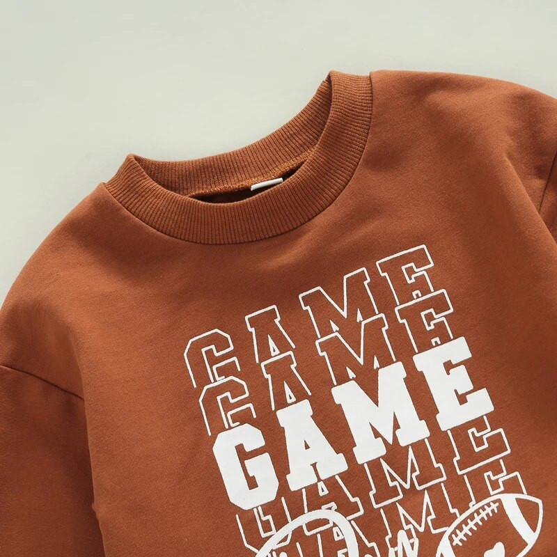 Βρεφικά μωρά κορίτσια αγόρια casual πουλόβερ μακριά μανίκια με στρογγυλή λαιμόκοψη τύπωμα με ραβδώσεις μανσέτες φούτερ Φθινοπωρινά ρούχα