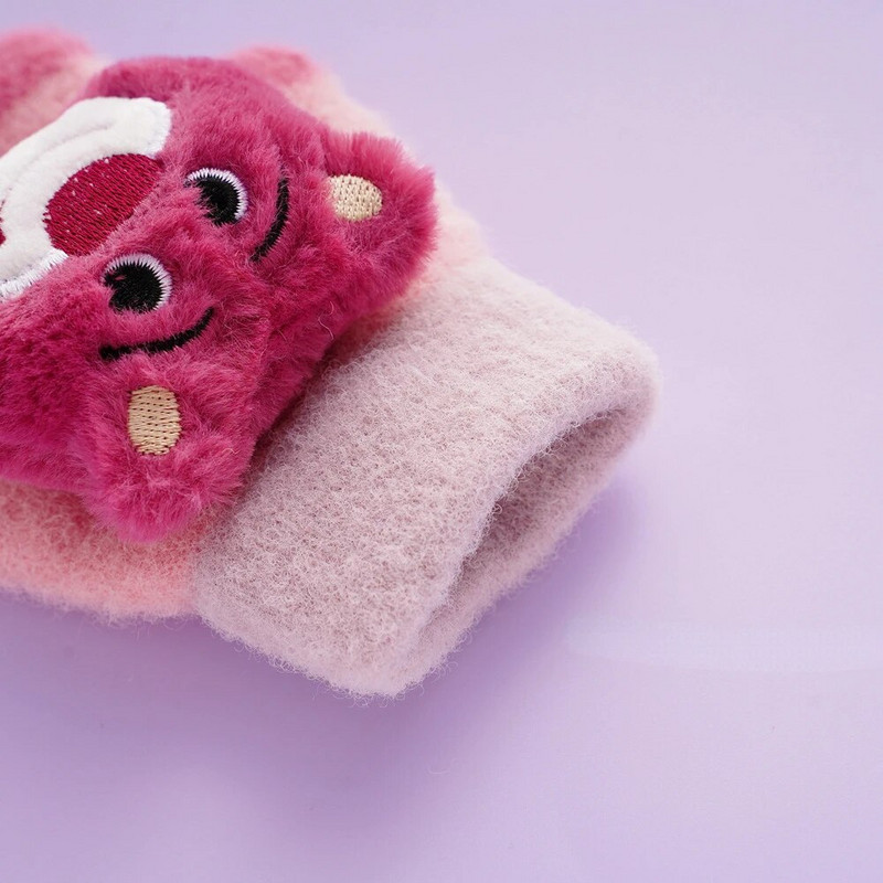 0-2 χρονών χαριτωμένο αρκουδάκι ζεστά γάντια νεογέννητο αγοράκι και κοριτσάκι Γάντια κινουμένων σχεδίων χειμερινής ημέρας βελούδινα πολλά γάντια αξεσουάρ για παιδιά