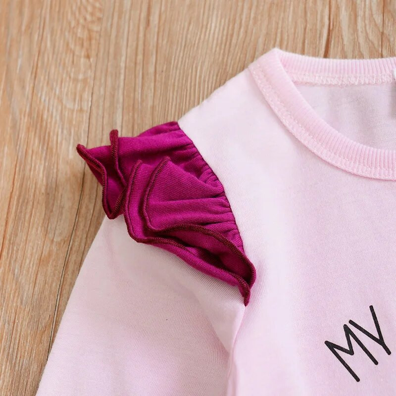 Body pentru bebeluși cu mânecă lungă din bumbac, cu imprimeu elefant, cu funda drăguță de desene animate pentru fete de primăvară și toamnă