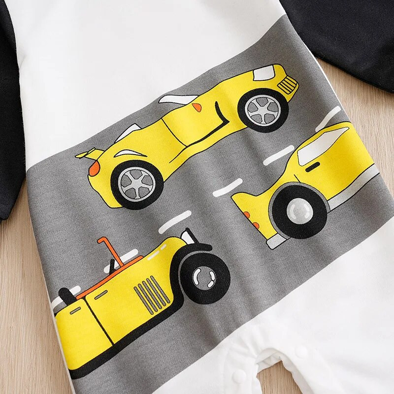 Άνοιξη και φθινόπωρο για αγόρια και κορίτσια Όμορφο τύπωμα αυτοκινήτου Άνετο μωρό μακρυμάνικο casual φορμάκι