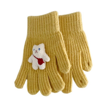 Ζεστά και κομψά παιδικά γάντια πλεχτά πλεκτά χειμερινά γάντια ελαστικά γάντια καρπού για υπαίθριο παιχνίδι και σχολείο