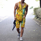 2022. aasta suvine meeste topp + spordipüksid Harajuku 3D lipsuvärviga prinditud vabaaja sportlik välispordiga meestele, 2 tk, suurus S-4XL