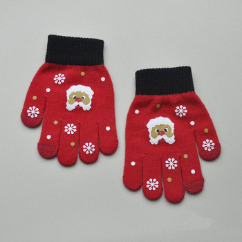 Зимни плътни плюшени топли ръкавици за деца, възрастни, нови кадифени плетени ръкавици с сензорен екран, велосипедни ръкавици на открито, коледен подарък