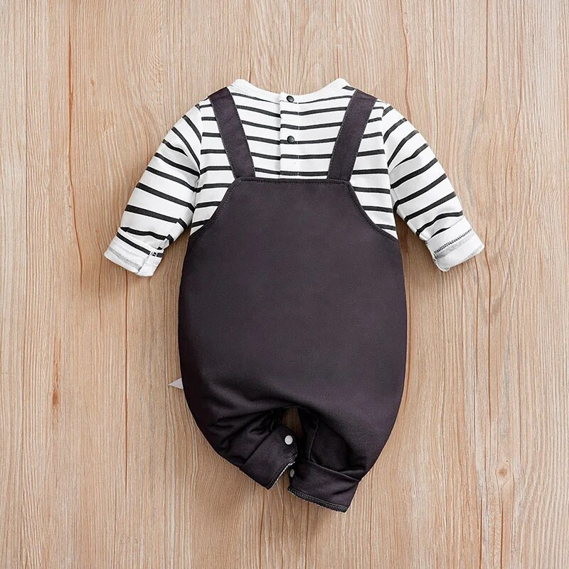 Ανοιξιάτικο και φθινόπωρο, αγόρια και κορίτσια, χαριτωμένα κινούμενα σχέδια με δεινόσαυρος, μωρό μακρυμάνικο κορμάκι