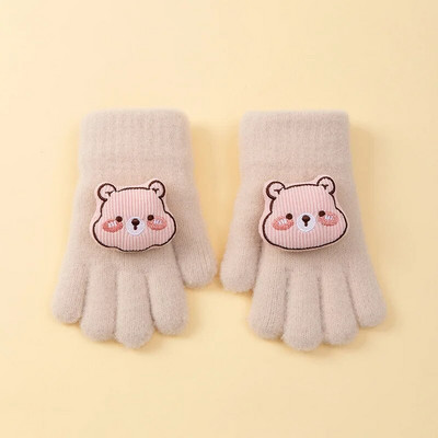 Multikas karu plüüs Beebi kindad soojad sügistalvised laps tüdrukud poisid täissõrmega kindad kootud paksud õues lastele väikelaste labakindad