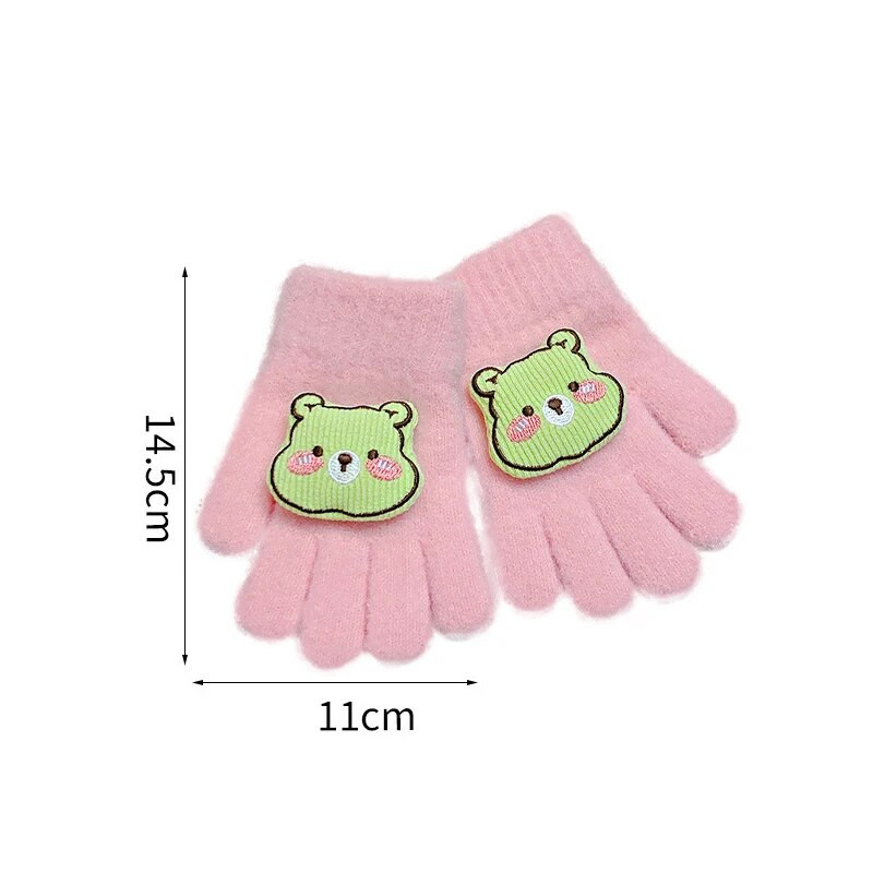 Multikas karu plüüs Beebi kindad soojad sügistalvised laps tüdrukud poisid täissõrmega kindad kootud paksud õues lastele väikelaste labakindad