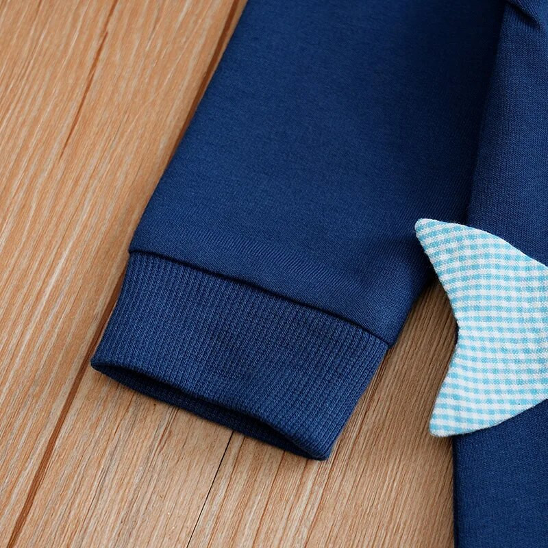 Άνοιξη και φθινόπωρο Μακρυμάνικο κινούμενο σχέδιο φάλαινας για αγόρια και κορίτσια, πουλόβερ υφασμάτινο φορμάκι για μωρά