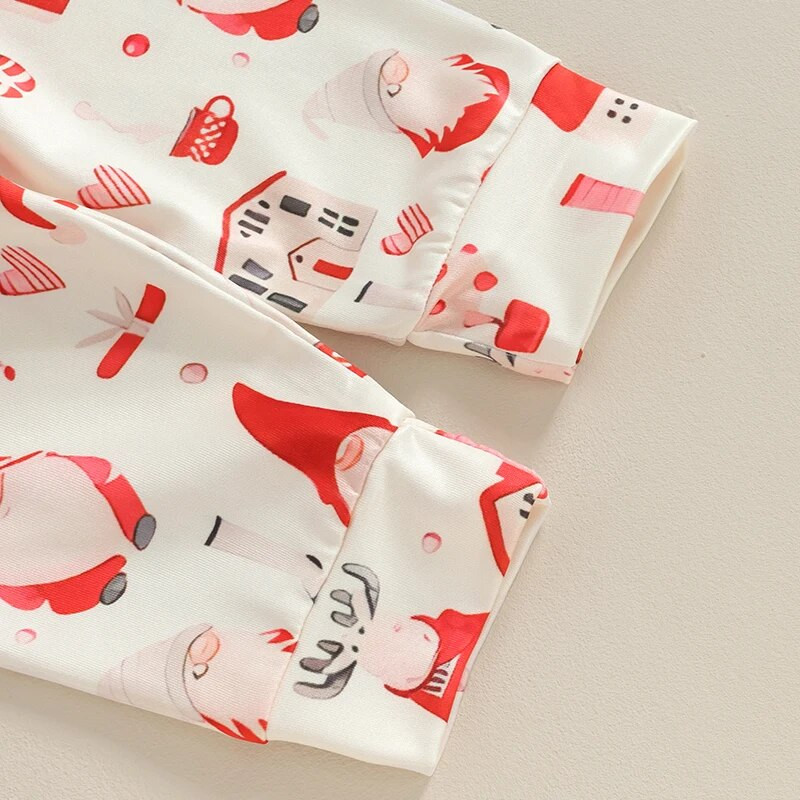 Suefunskry Νεογέννητα κοριτσάκια Πρώτη Χριστουγεννιάτικη Στολή Επιστολή Εκτύπωση Μακρυμάνικο Romper Παντελόνι με μοτίβο Άγιου Βασίλη Σετ κεφαλόδεσμο 3 τεμ.