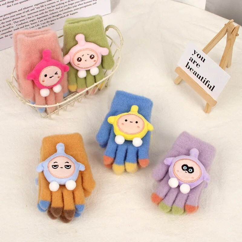 0-3 ani drăguță păpușă de desene animate mănuși de iarnă pentru bebeluși mănuși calde pentru copii mănuși băieți fete mănuși pentru copii lucruri calde